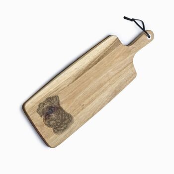 Personalised Bouvier Des Flandres Engraved Acacia Serving Board, 3 of 8