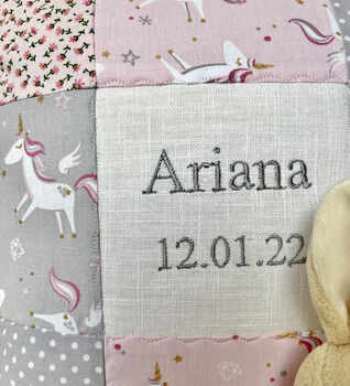 Unicorn Name And Date Cushion, 5 of 12