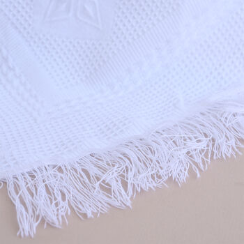 Personalised White Stars Shawl For Christening, 5 of 5