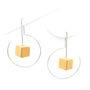 Cube Hoop Earrings In Silver And Gold | Midi Labyrinth, thumbnail 1 of 2