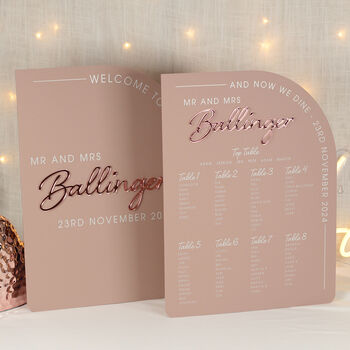 Modern Arch Acrylic Wedding Table Plan, 10 of 12