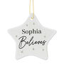 Believes Christmas Personalised Star Tree Decoration, thumbnail 2 of 3