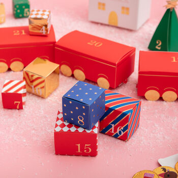 Polar Express Train Christmas Diy Advent Calendar Boxes, 9 of 10
