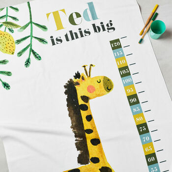 Children's Personalised Height Chart Giraffe Towel, 2 of 3