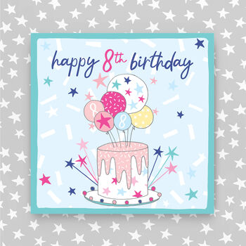 8th Birthday Card Cake Theme Boy/Girl, 2 of 2
