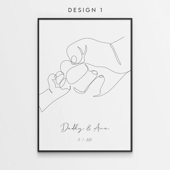 Personalised Father's Day Gift Dad And Child Art Print, 2 of 6