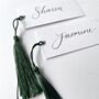 Green Tassel Calligraphy Place Cards, thumbnail 4 of 6