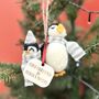 Personalised Mummy And Me Penguin Christmas Decoration, thumbnail 1 of 4