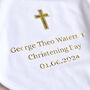 Personalised White Cotton Christening Blanket, thumbnail 4 of 6