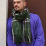 Green Traditional Check Heavyweight Scarf, thumbnail 1 of 6