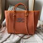 Personalised Coral Large Chain Tote Shoulder Bag, thumbnail 1 of 8