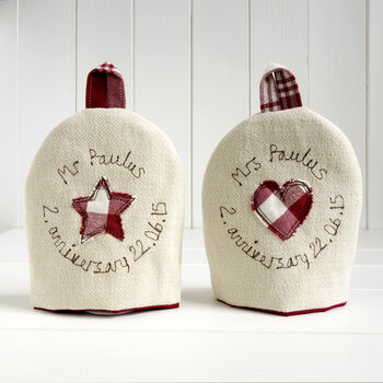 Personalised 40th Ruby Anniversary Egg Cosies Gift, 7 of 11