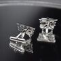 Airplane Silver Cufflinks Gift For Pilots 316 L Stainless Steel Aviation Accessory, thumbnail 2 of 6