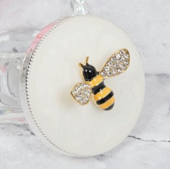 Cut Glass Silver Plated Bumble Bee Trinket Box, 2 of 4