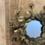 15cm Round Decorative Mirror Gold Metal Flower Design, thumbnail 4 of 6