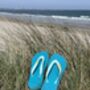 Vibrant Teal Rubber Flip Flops, thumbnail 6 of 12