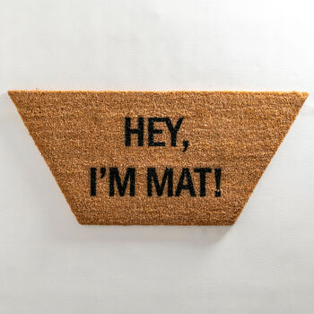 Hey I’m Mat Half Hex Shaped Doormat, 2 of 3