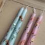 Hand Painted Bright Summer Floral Candles, thumbnail 3 of 5