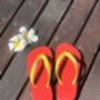 Bright Red Natural Rubber Flip Flops, thumbnail 10 of 10