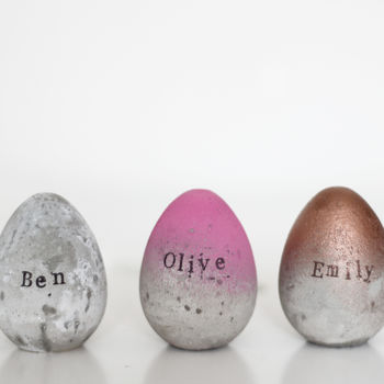 Personalised Concrete Name Easter Eggs, 2 of 7
