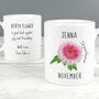 Birth Flower Mug With Personalised Message, thumbnail 12 of 12