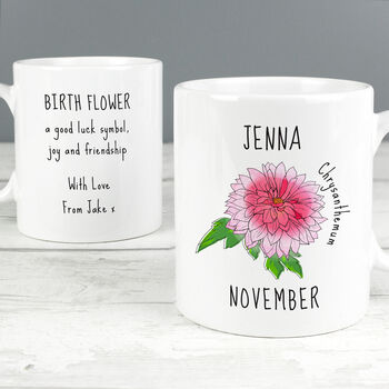 Birth Flower Mug With Personalised Message, 12 of 12