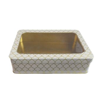 Moroccan Gift Tin Box With Window Lid Cream, 2 of 2
