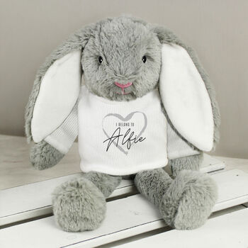 Personalised I Belong To Plush Easter Bunny Soft Toy, 2 of 5
