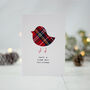 Cute Tartan Robin Scottish Christmas Card, thumbnail 4 of 5