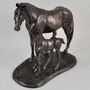 Animal Mare And Foal Horse Bronze Figurine, thumbnail 1 of 5