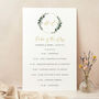 Foliage Hoop Wedding Order Of The Day Sign, thumbnail 1 of 2