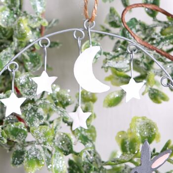 Star Gazing Rabbits Christmas Tree Decoration, 2 of 4