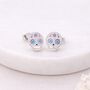 Sterling Silver Sugar Skull Stud Earrings – 10mm X 8mm, thumbnail 4 of 7