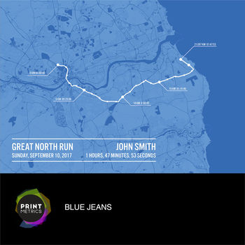 Personalised Great North Run Map Poster, 9 of 12