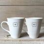 Porcelain Mr And Mrs Mug Pair, thumbnail 2 of 2