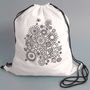 Pe Kit School Pump Bag To Colour In With Flowers, thumbnail 1 of 6
