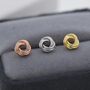 Sterling Silver Love Knot Stud Earrings, thumbnail 1 of 12