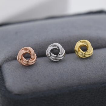 Sterling Silver Love Knot Stud Earrings, 2 of 12