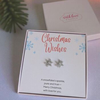 Sterling Silver Christmas Snowflake Earrings, 5 of 10