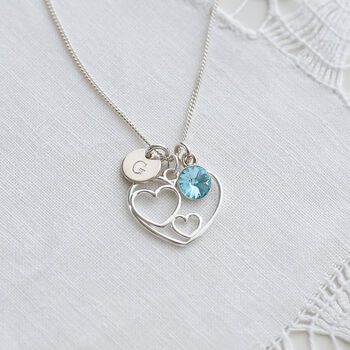 Two Hearts Personalised Necklace In Sterling Silver, 2 of 12