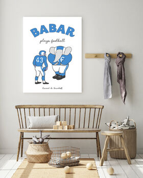 Babar The Elephant Football Art Print, 4 of 4