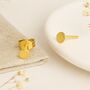 18ct Gold Plated Sterling Silver Disc Stud Earrings – 3mm, thumbnail 4 of 5