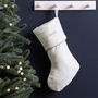 Personalised White Christmas Luxury Velvet Stocking, thumbnail 1 of 8