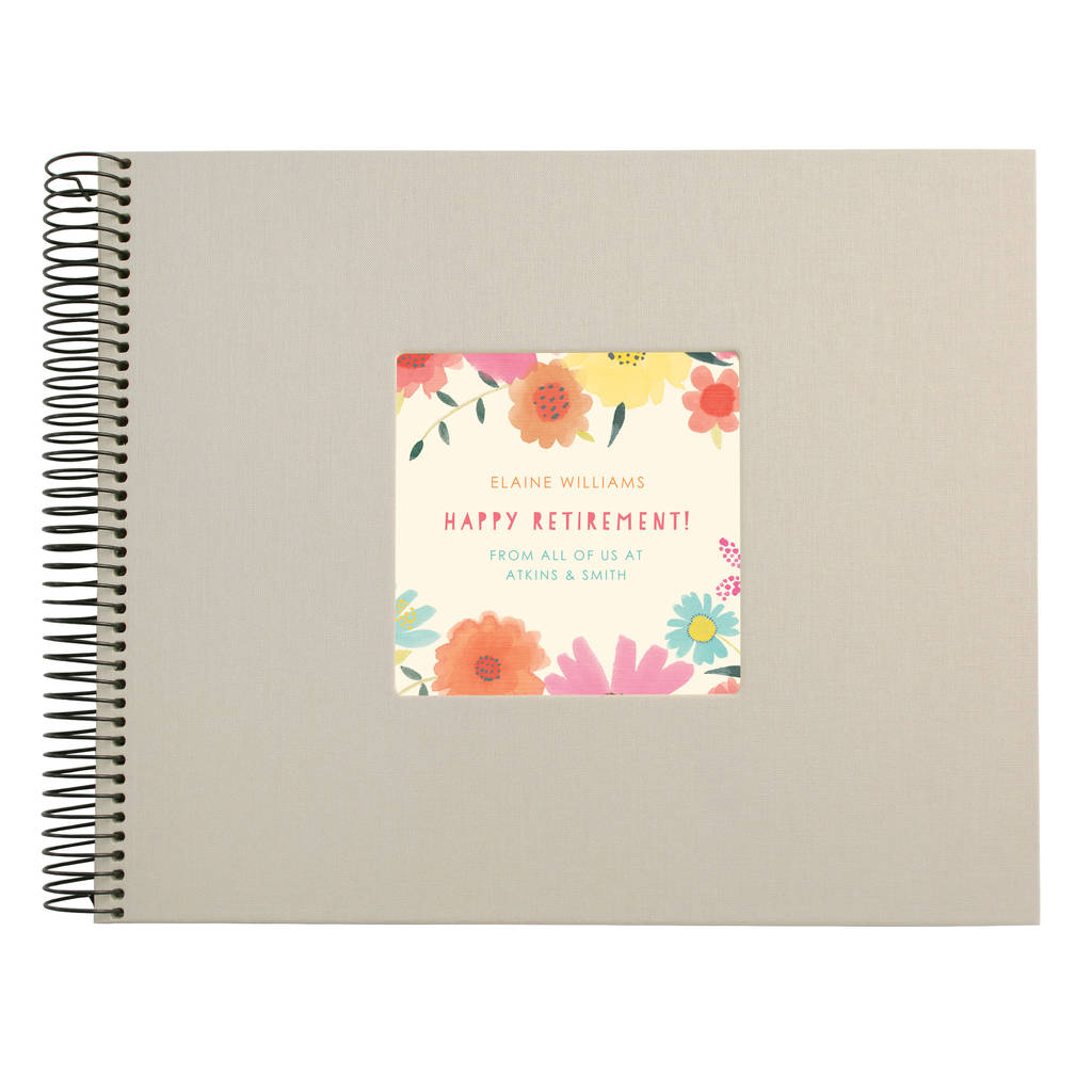 Personalised retirement spiral bound book by made by ellis
