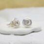 Silver Swirl Stud Earrings, thumbnail 1 of 5