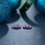 Sterling Silver Tiny Opal Trio Stud Earrings, thumbnail 4 of 12