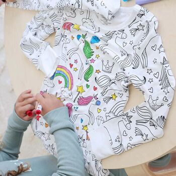 Colour Me In Unicorn Pyjamas With Pens, 8 of 9