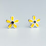 Sterling Silver Yellow Flower Stud Earrings, thumbnail 1 of 5