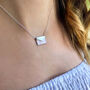 Sterling Silver Rose Quartz Envelope Necklace, thumbnail 3 of 3