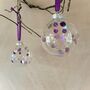 Set Of Six Purple And Pink Baubles Purple Christmas Decor, thumbnail 2 of 6